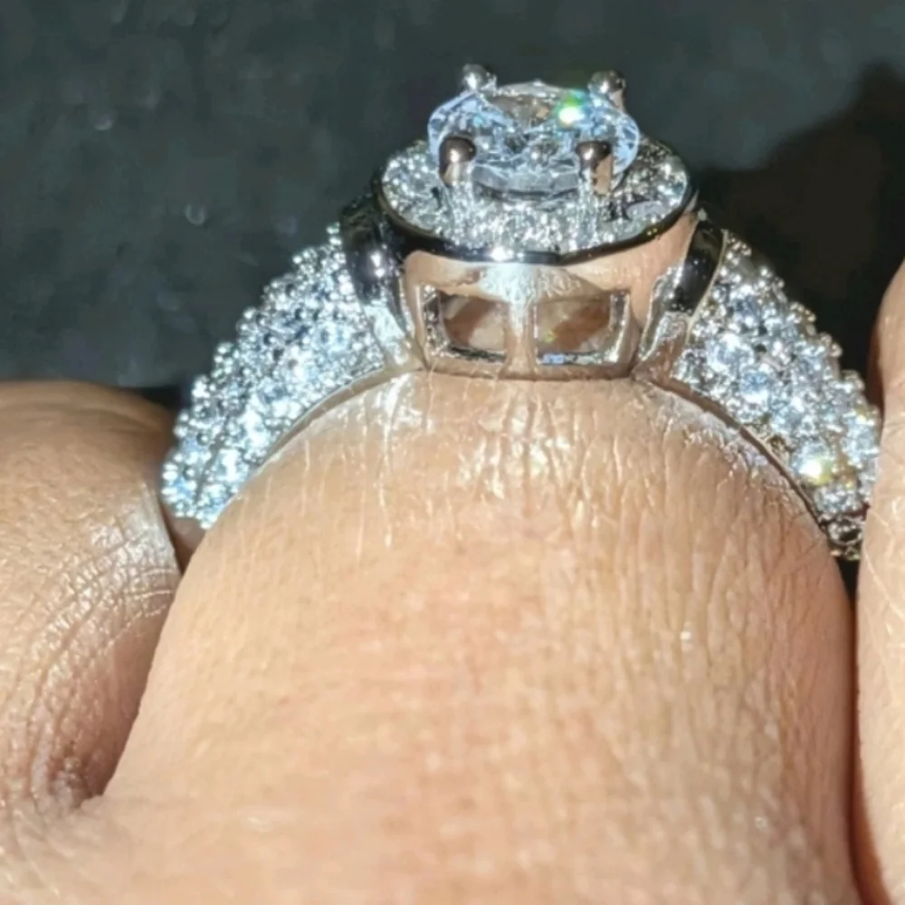 Stunning Unisex 3 Ct Cushion Lab Created Diamond 925 Silver Ring Sz 7